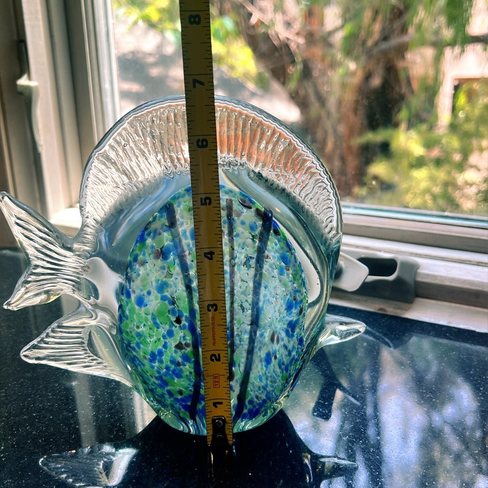 Artistic Glass Fish Figurine - Blue and Green - Picture 3 of 8